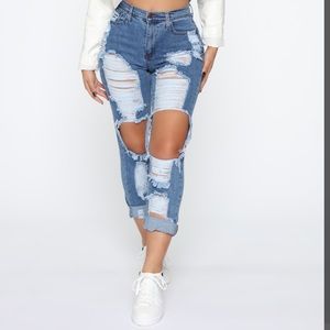Fashion Nova blue jeans size 0